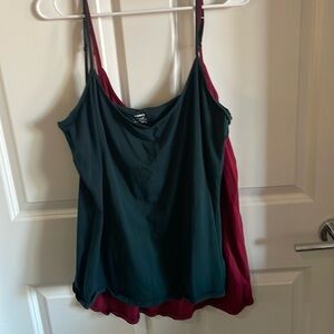 Old Navy- two fitted tank tops in black and red. Size XXL. EUC
